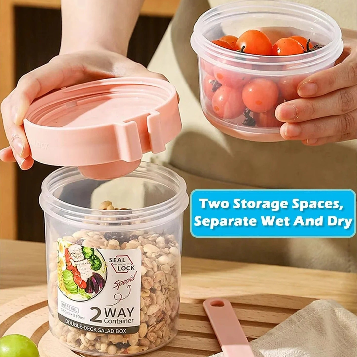 SnackStack™ – The Ultimate 2-Layer To-Go Cup