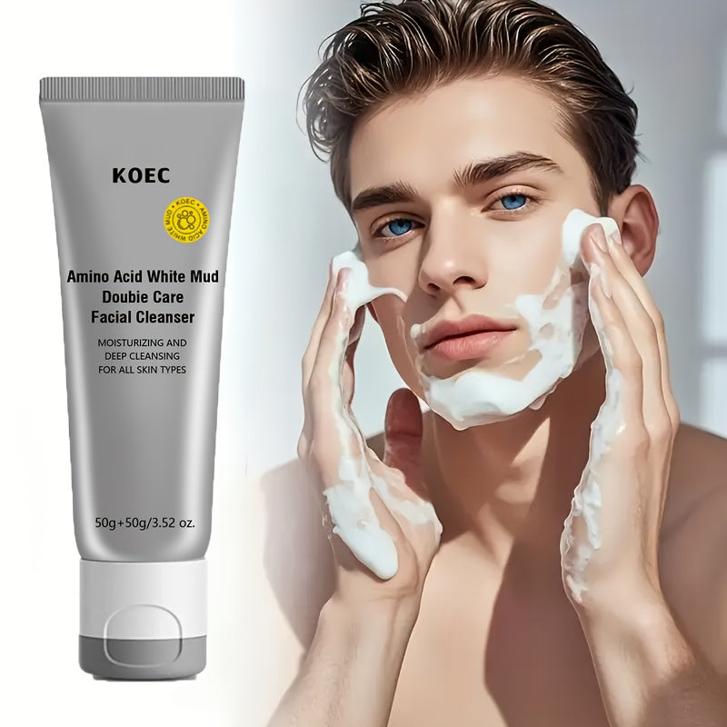 🧼Amino Acid White Mud Double-Care Facial Cleanser