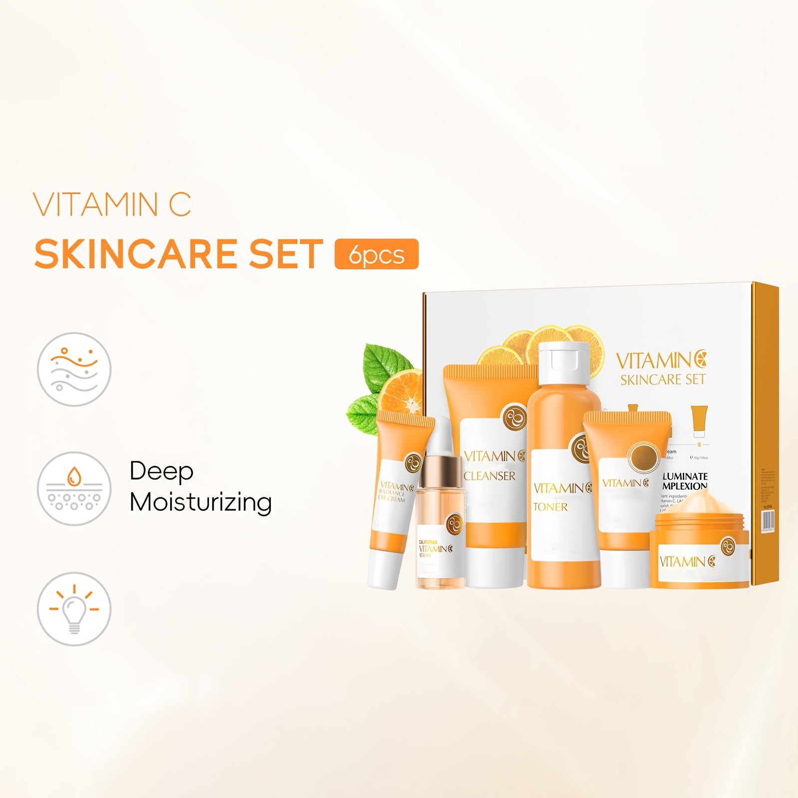 ✨ Vitamin C Complete Skincare Set — Brighten, Hydrate &amp; Transform Your Skin 🍊