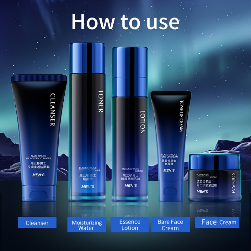 Men’s Black Spruce Oil-Control 5-Piece Set