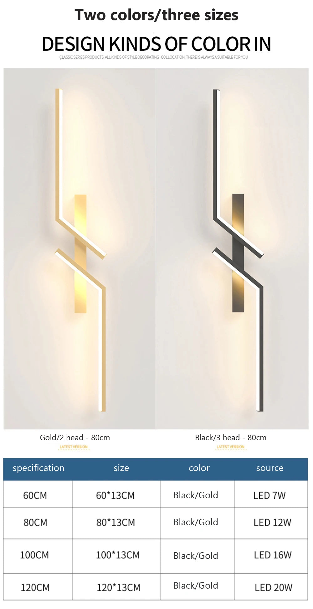 DARHYN - Modern LED Wall Lamp Long Bar Scone