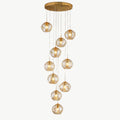 Modern Spiral Staircase Lighting Chandelier Crystal Glass Ball Lamp