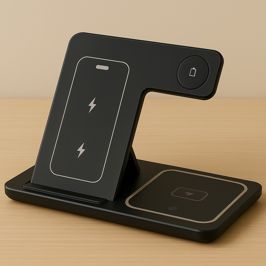 ⚡ 3-in-1 Fast Wireless Charging Station – Foldable, Sleek &amp; Travel-Ready