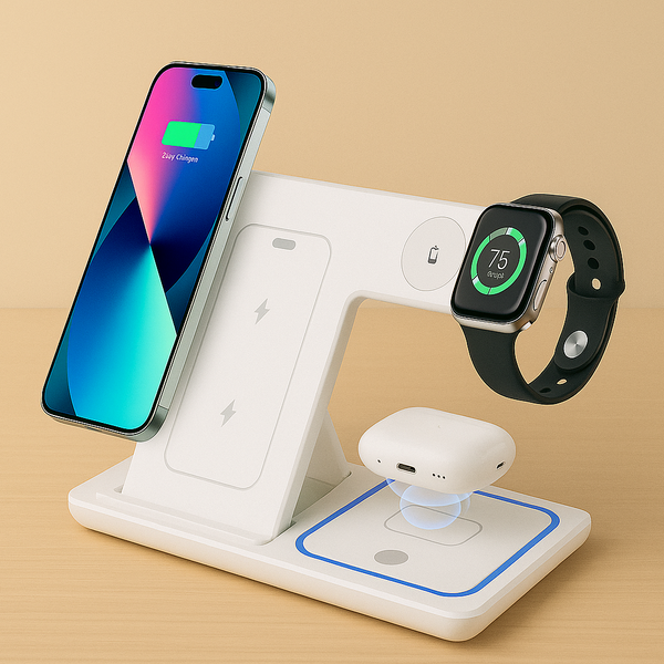 ⚡ 3-in-1 Fast Wireless Charging Station – Foldable, Sleek &amp; Travel-Ready