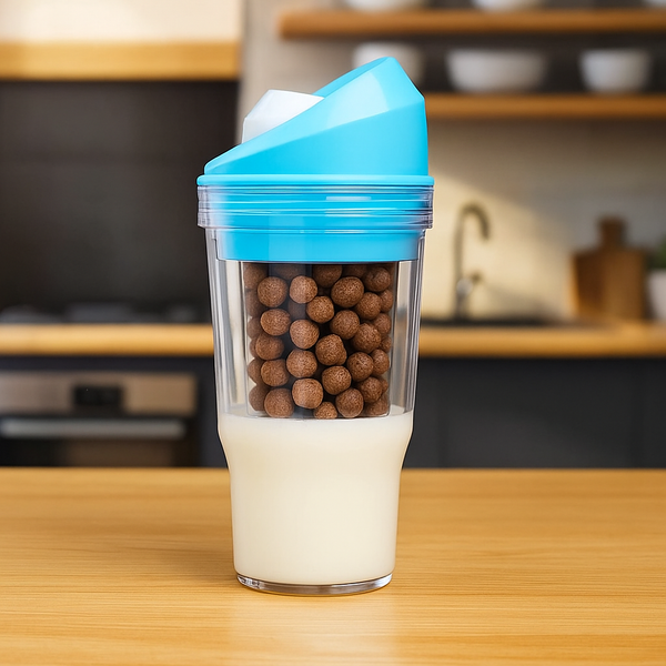 🥛 CrunchCup™ – Cereal & Milk On-The-Go, Perfectly Fresh Every Sip!