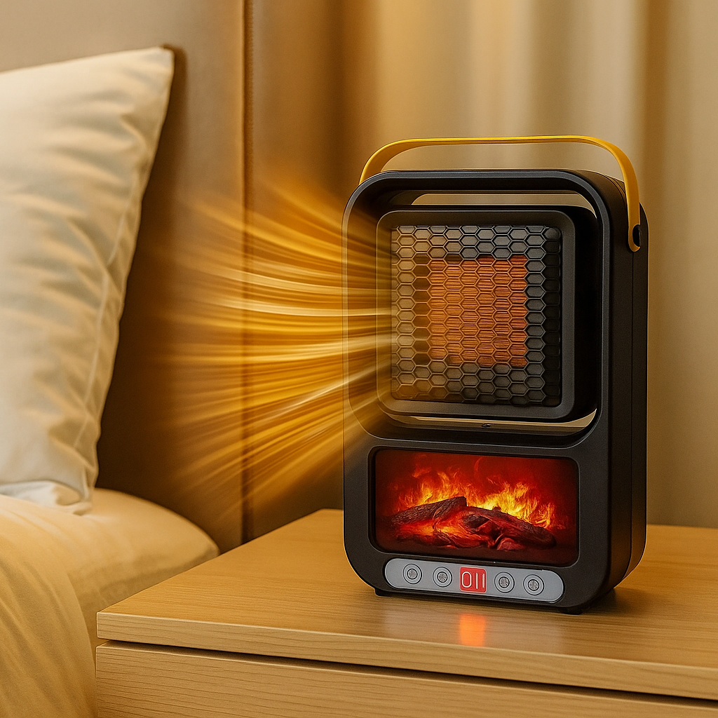 🔥 EmberGlow™ Smart Portable Heater — Cozy Heat with Realistic Flame Ambience