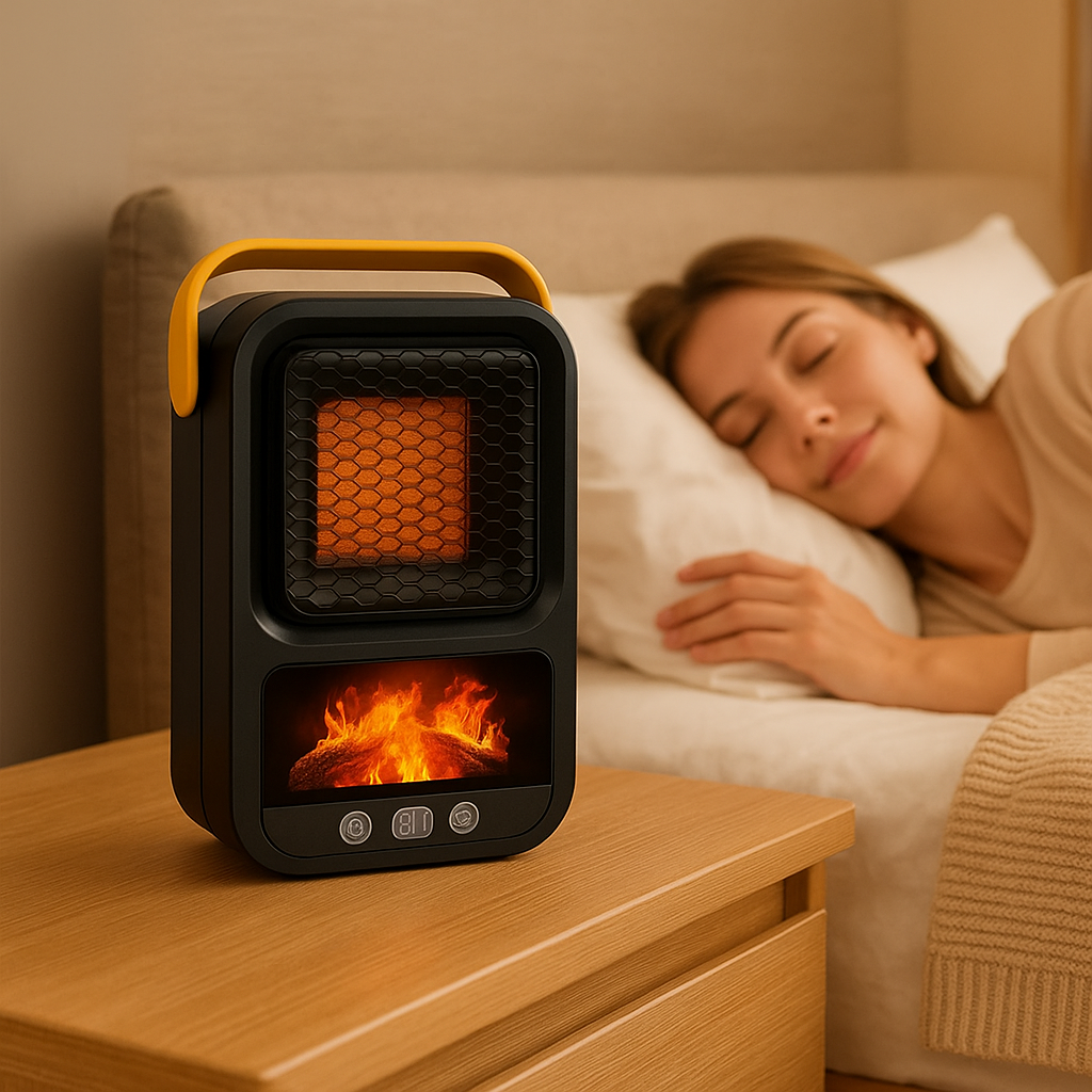 🔥 EmberGlow™ Smart Portable Heater — Cozy Heat with Realistic Flame Ambience