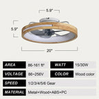 Wood Ring Ceiling Fan Light