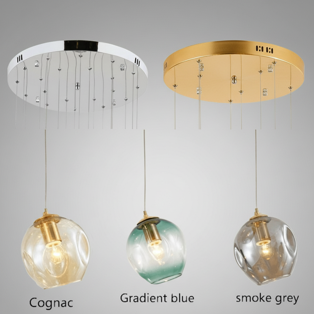 Modern Spiral Staircase Lighting Chandelier Crystal Glass Ball Lamp