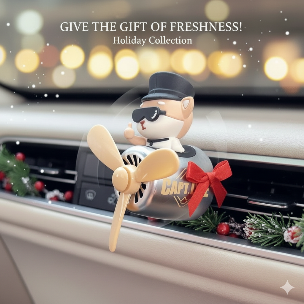 🐻 Pilot Bear™ Rotating Car Air Freshener