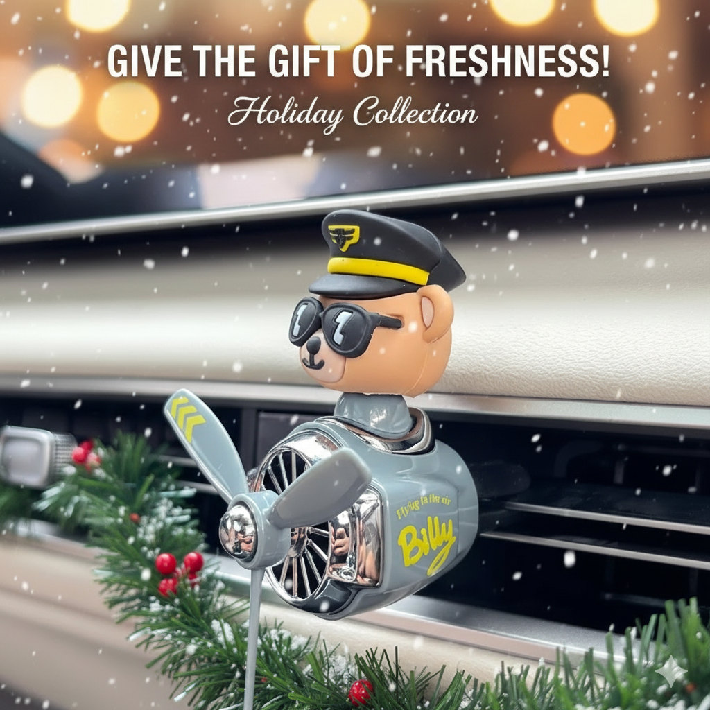 🐻 Pilot Bear™ Rotating Car Air Freshener