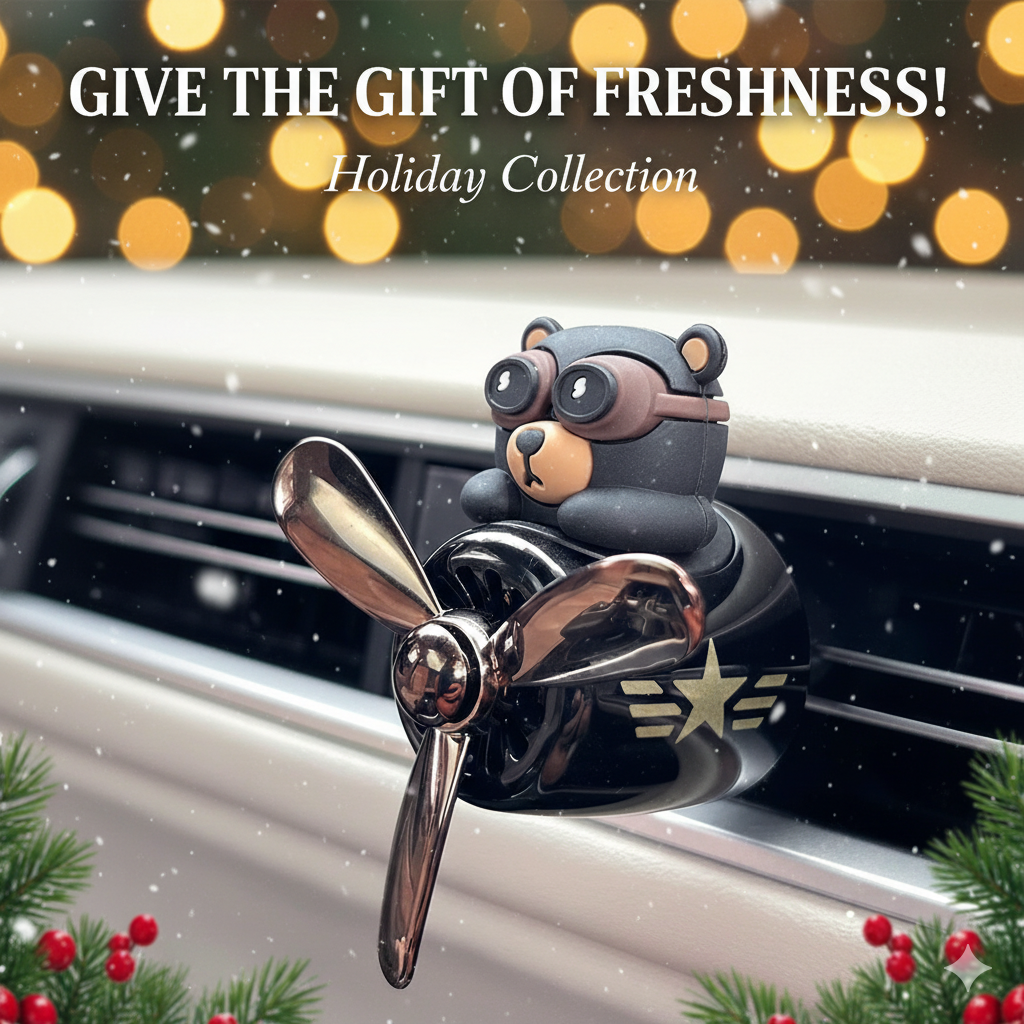 🐻 Pilot Bear™ Rotating Car Air Freshener