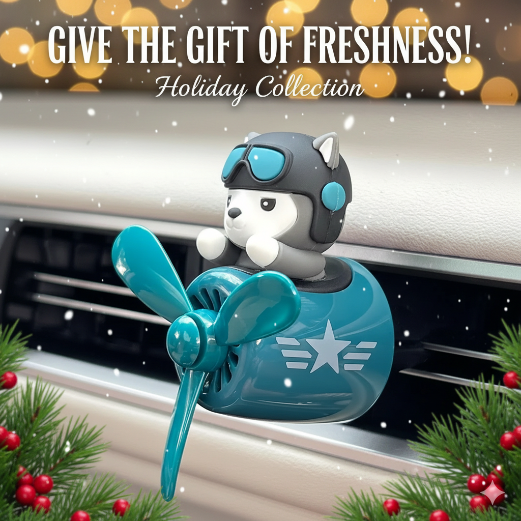 🐻 Pilot Bear™ Rotating Car Air Freshener