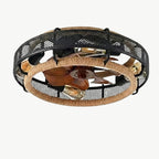 Enclosed Wrought Iron Ceiling Fan Light