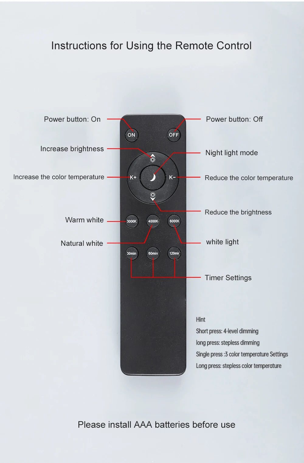 DARHYN - Motion Sensor Detection Rechargeable LED Wall Lamp