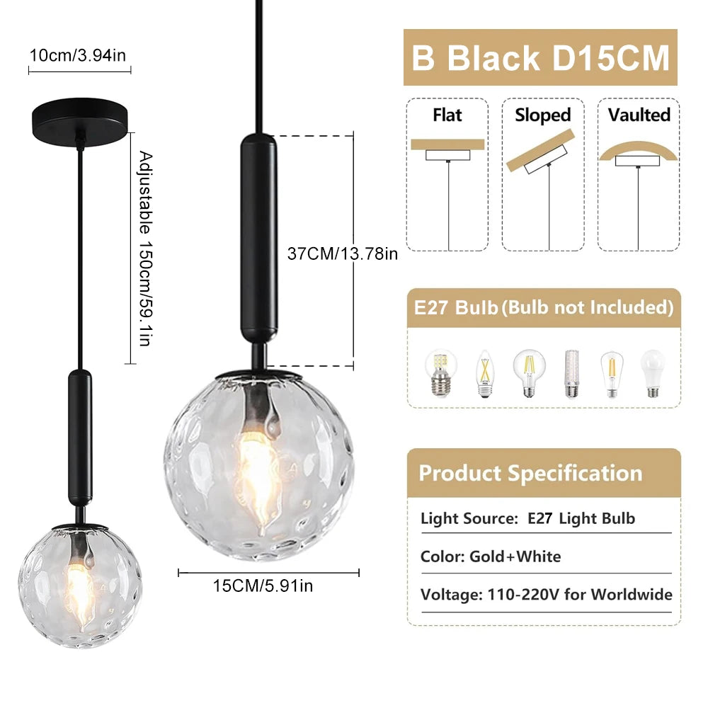 The Solara Textured Glass Pendant