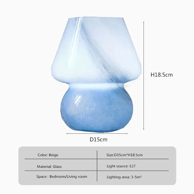 Macaron Modern Glass Table Lamp Mushroom
