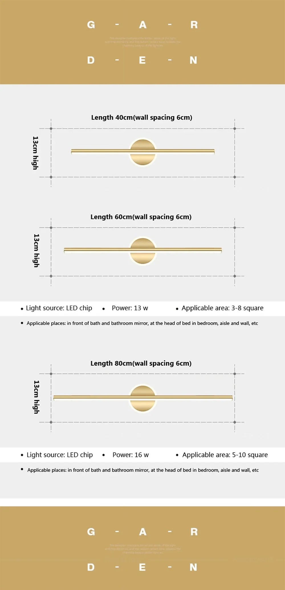 DARHYN - LED Mirror Lamp