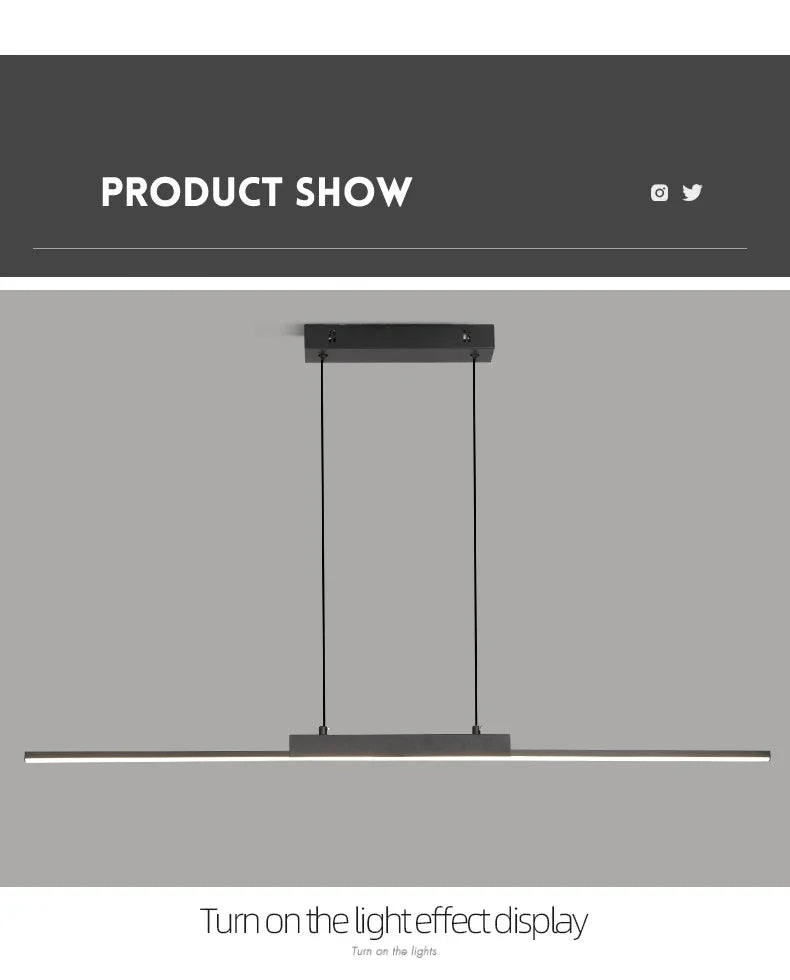 DARHYN - LED Pendant Light Minimalist Stripe