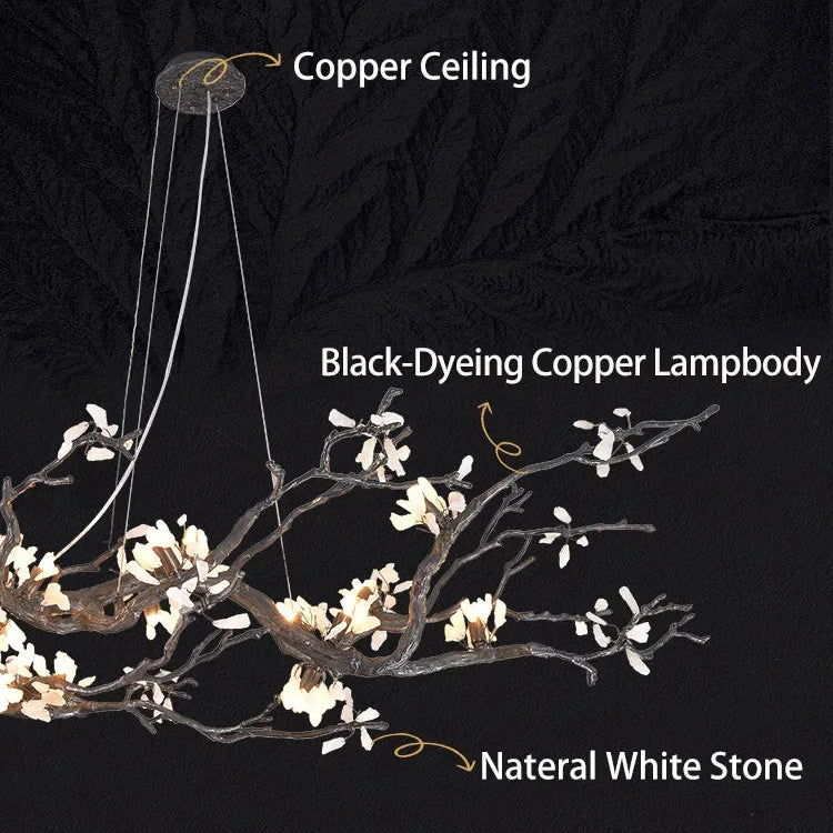 All Copper LED Creative Branch Chandelier
