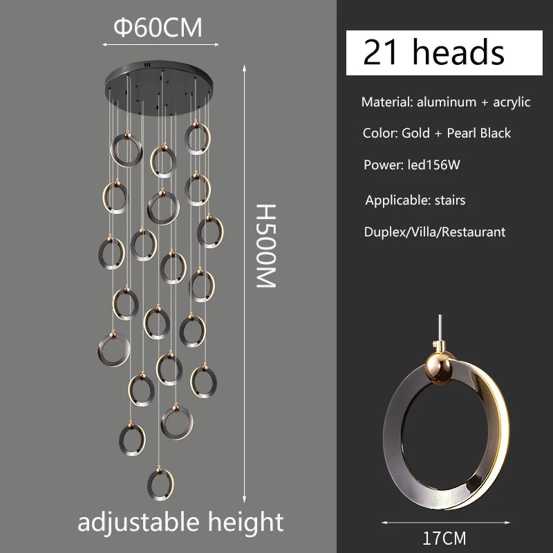 The Rings of Eclipse Modern Luxury Chandelier