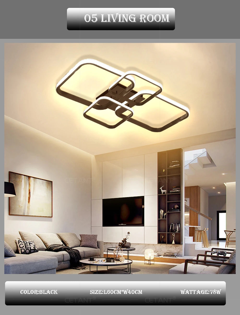 DARHYN - LED Ceiling Light 4 Squares