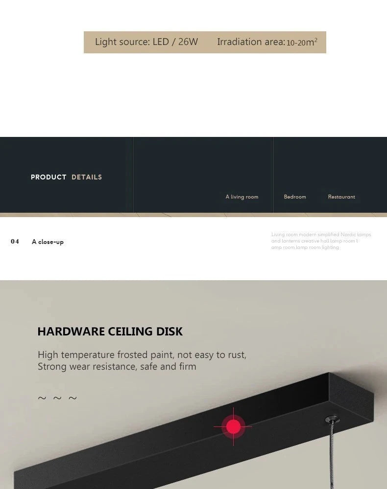 DARHYN - Pendant Light Nodic Gold Hanging Chandelier