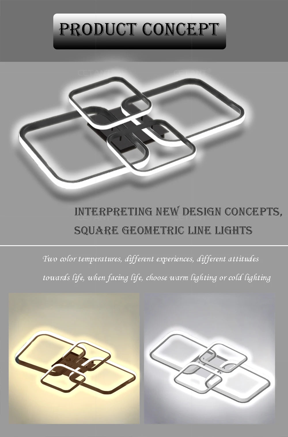 DARHYN - LED Ceiling Light 4 Squares