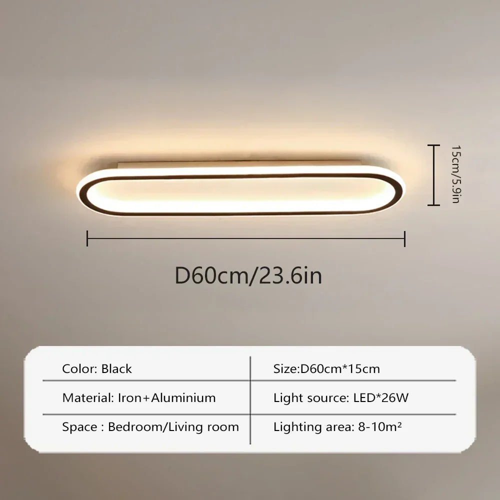 DARHYN - Modern LED Ceiling Light Oval Black