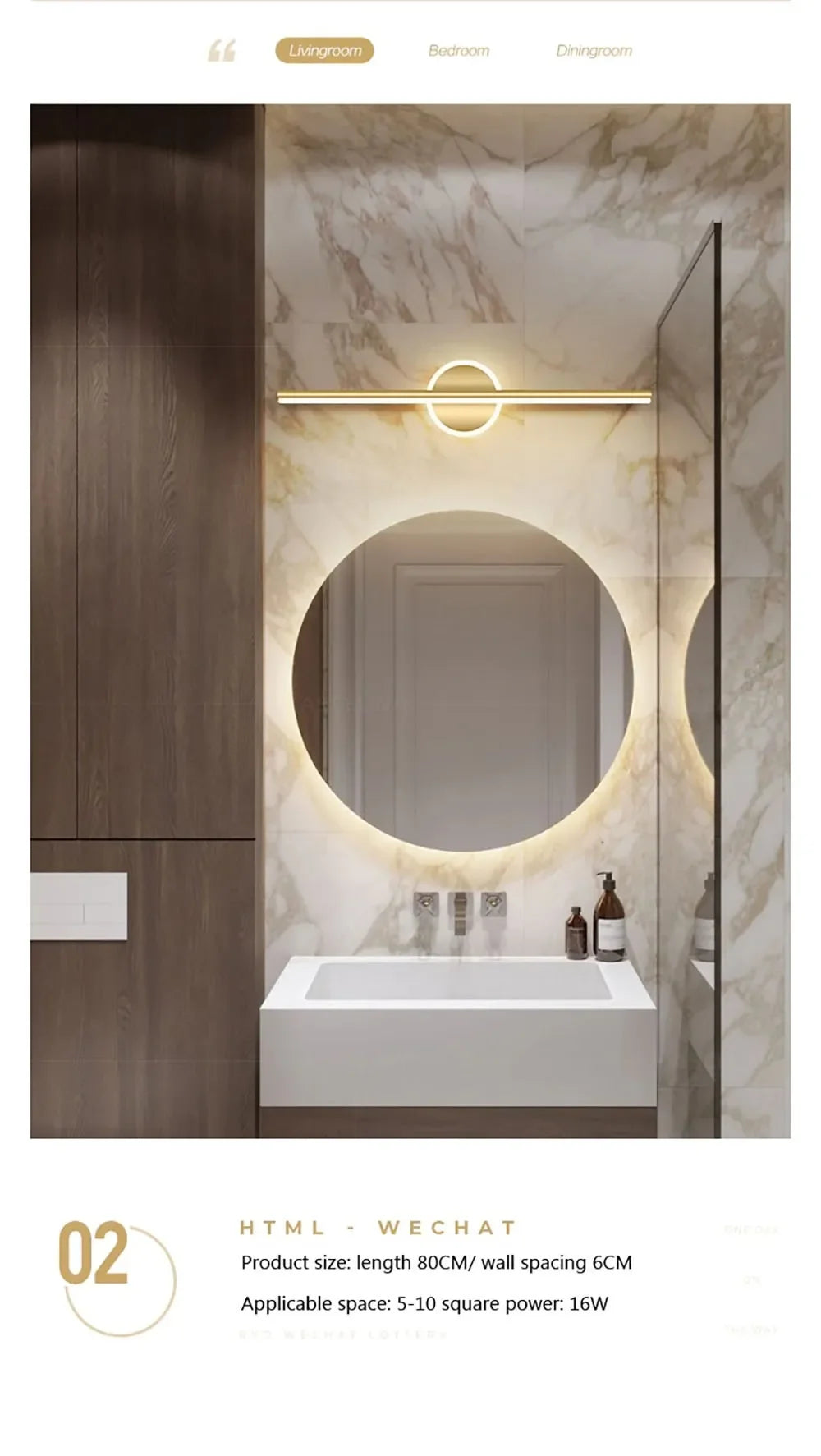 DARHYN - LED Mirror Lamp