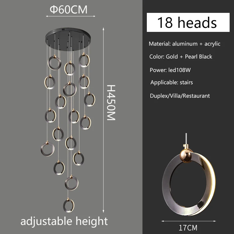 The Rings of Eclipse Modern Luxury Chandelier