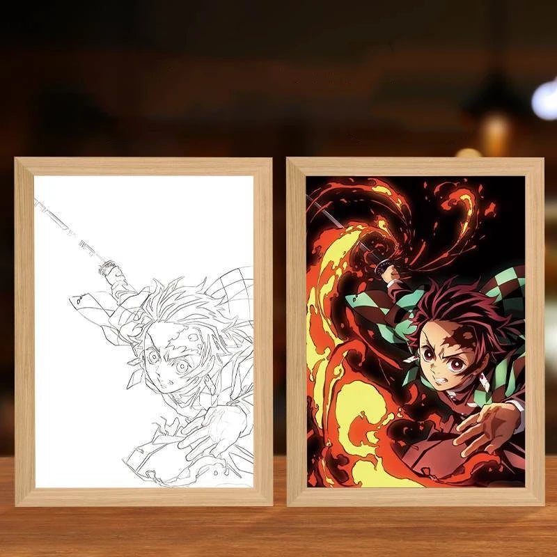 ⚔️🔥 Demon Slayer LED Light Frame – Awaken the Power of the Hashira! 🌙💨