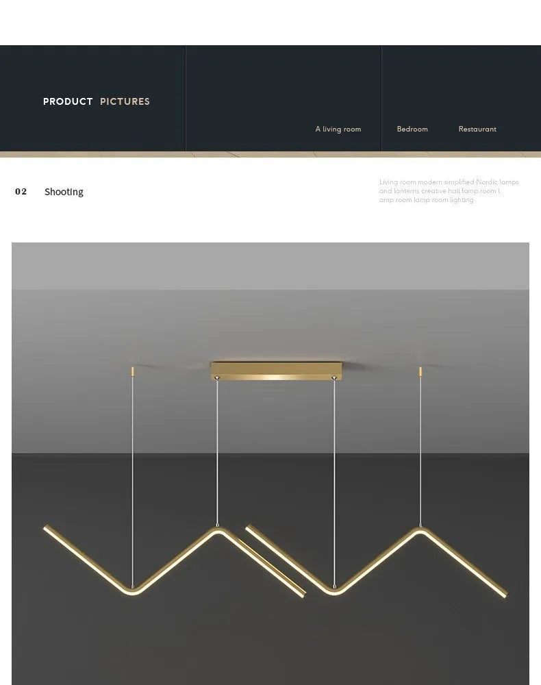 DARHYN - Pendant Light Nodic Gold Hanging Chandelier