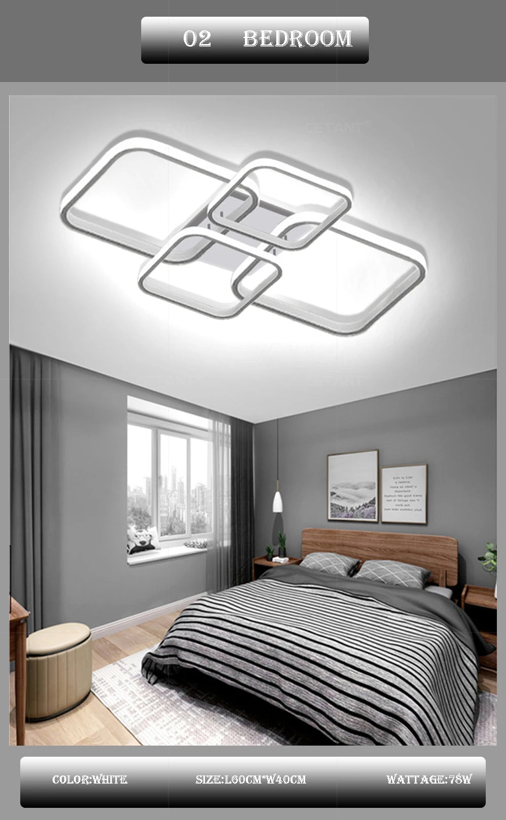 DARHYN - LED Ceiling Light 4 Squares