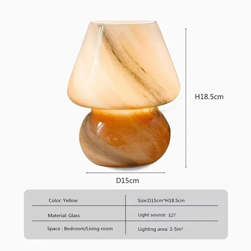 Macaron Modern Glass Table Lamp Mushroom