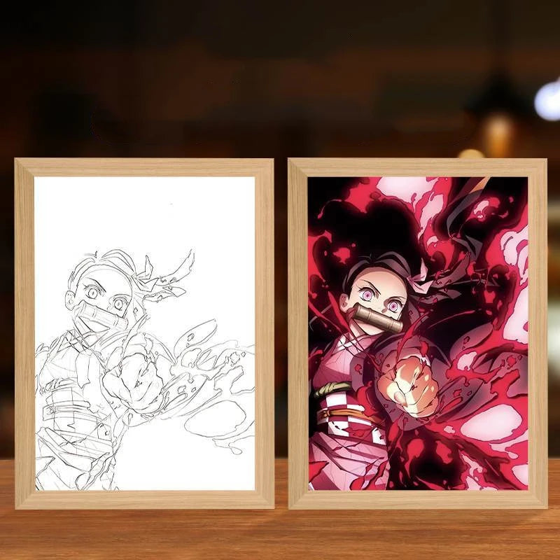 ⚔️🔥 Demon Slayer LED Light Frame – Awaken the Power of the Hashira! 🌙💨