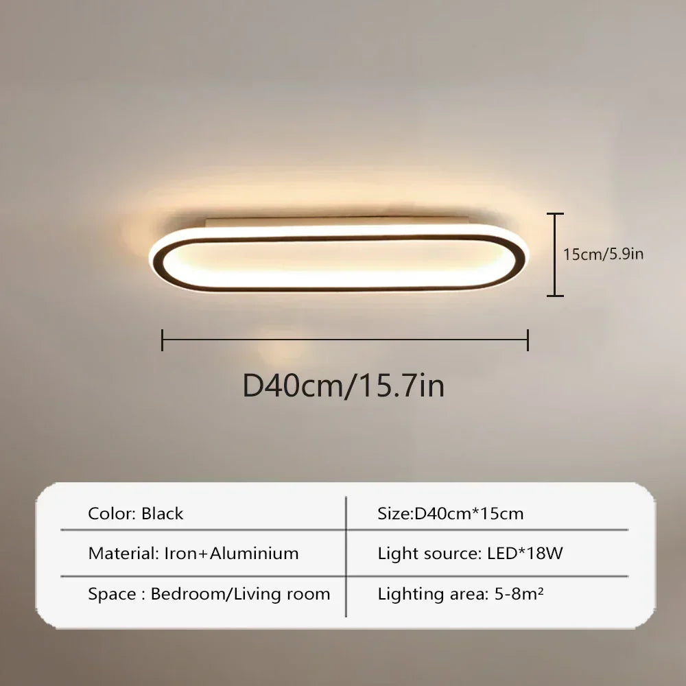 DARHYN - Modern LED Ceiling Light Oval Black