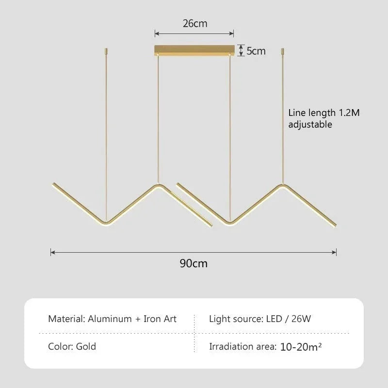 DARHYN - Pendant Light Nodic Gold Hanging Chandelier