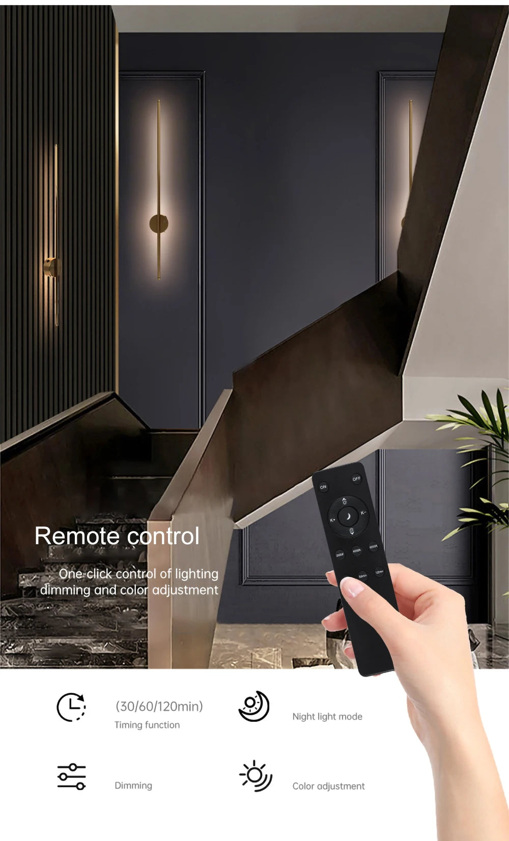 DARHYN - Motion Sensor Detection Rechargeable LED Wall Lamp