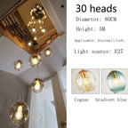 Modern Spiral Staircase Lighting Chandelier Crystal Glass Ball Lamp