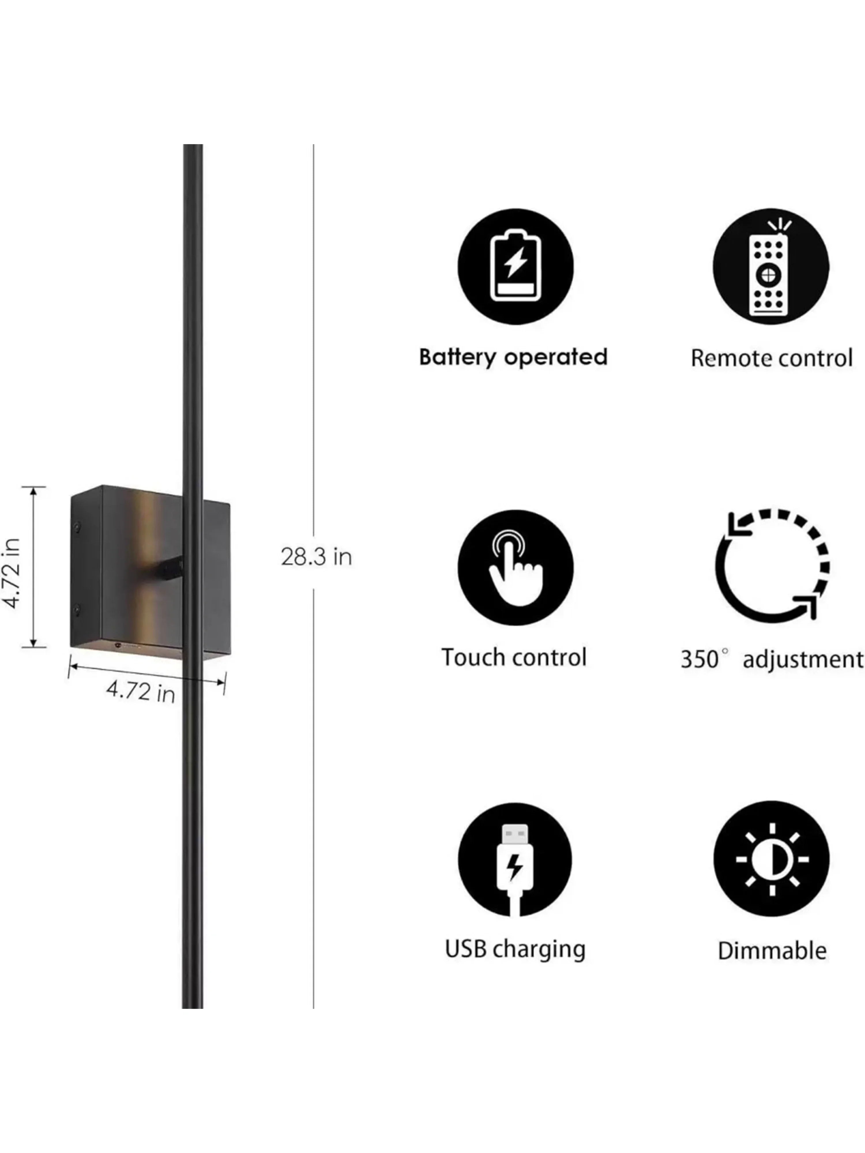 DARHYN - LED USB Rechargeable Wall Lamp