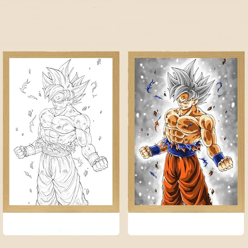⚡🔥 Super Saiyan LED Light Frame – Bring Your Favorite Heroes to Life! 💥🌌
