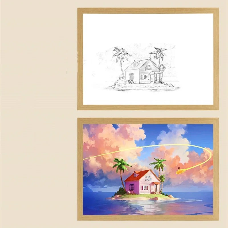 ⚡🔥 Super Saiyan LED Light Frame – Bring Your Favorite Heroes to Life! 💥🌌