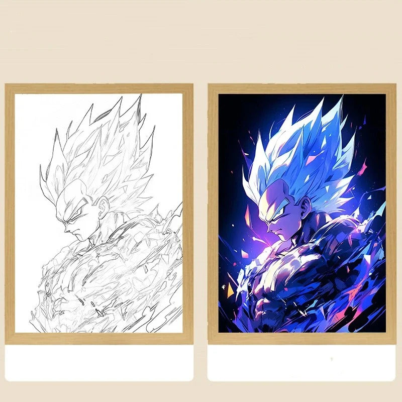 ⚡🔥 Super Saiyan LED Light Frame – Bring Your Favorite Heroes to Life! 💥🌌