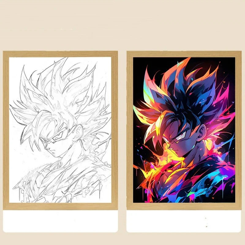⚡🔥 Super Saiyan LED Light Frame – Bring Your Favorite Heroes to Life! 💥🌌