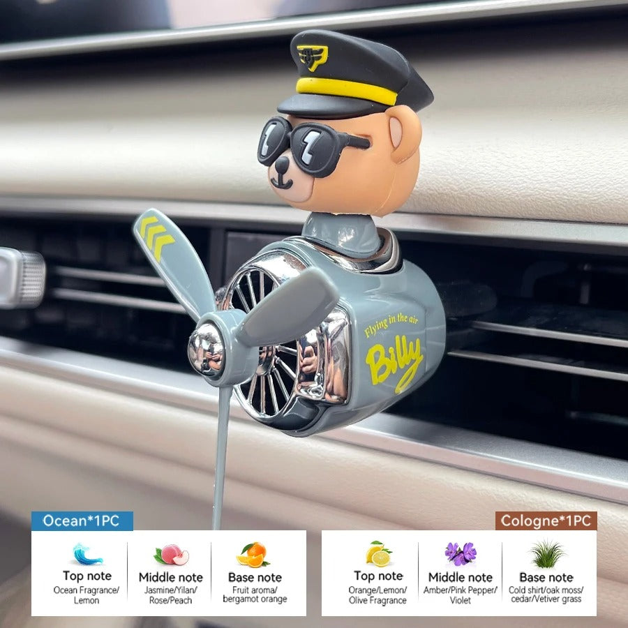🐻 Pilot Bear™ Rotating Car Air Freshener