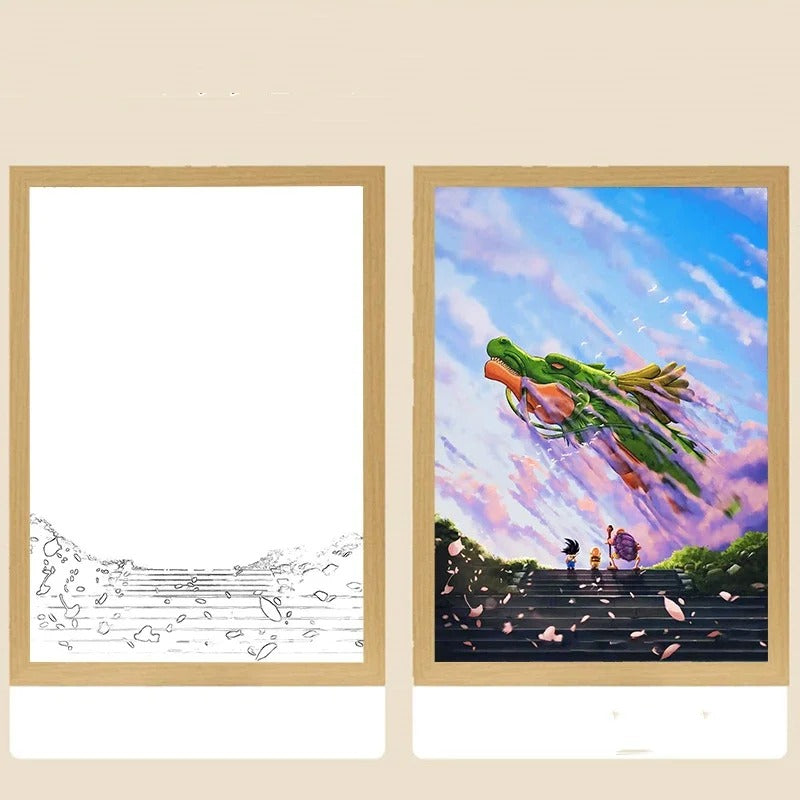 ⚡🔥 Super Saiyan LED Light Frame – Bring Your Favorite Heroes to Life! 💥🌌