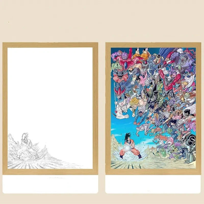 ⚡🔥 Super Saiyan LED Light Frame – Bring Your Favorite Heroes to Life! 💥🌌