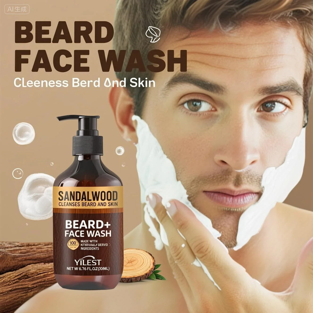 Sandalwood Beard + Face Wash 🌿🔥