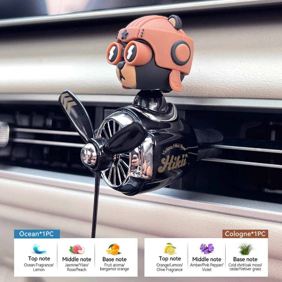 🐻 Pilot Bear™ Rotating Car Air Freshener